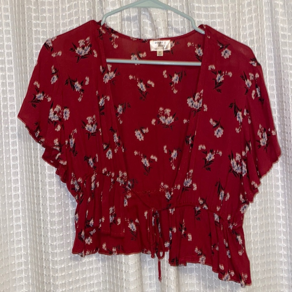 Cute tie crop top